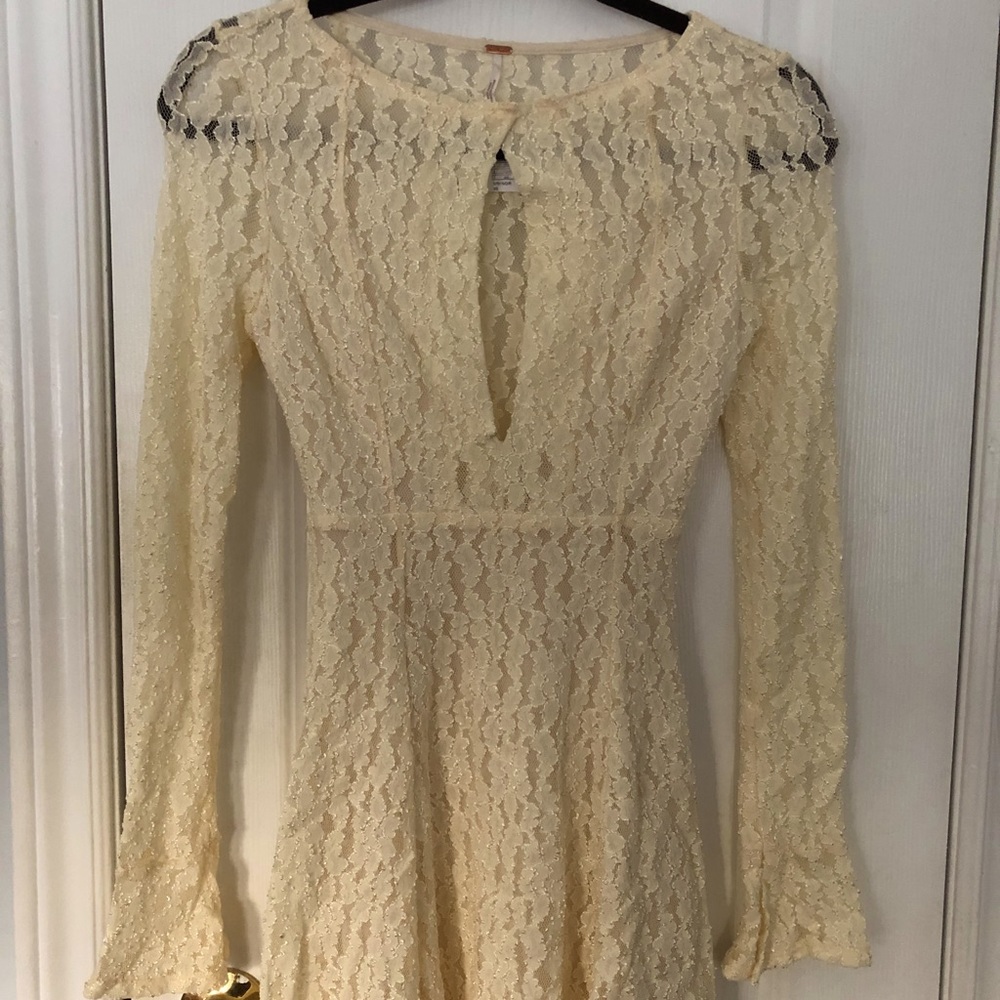 Free People Cream Lace Dress
